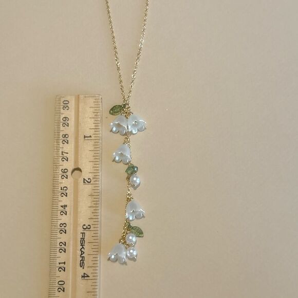 Elegant Floral Pearl Necklace S886 - Picture 6 of 6